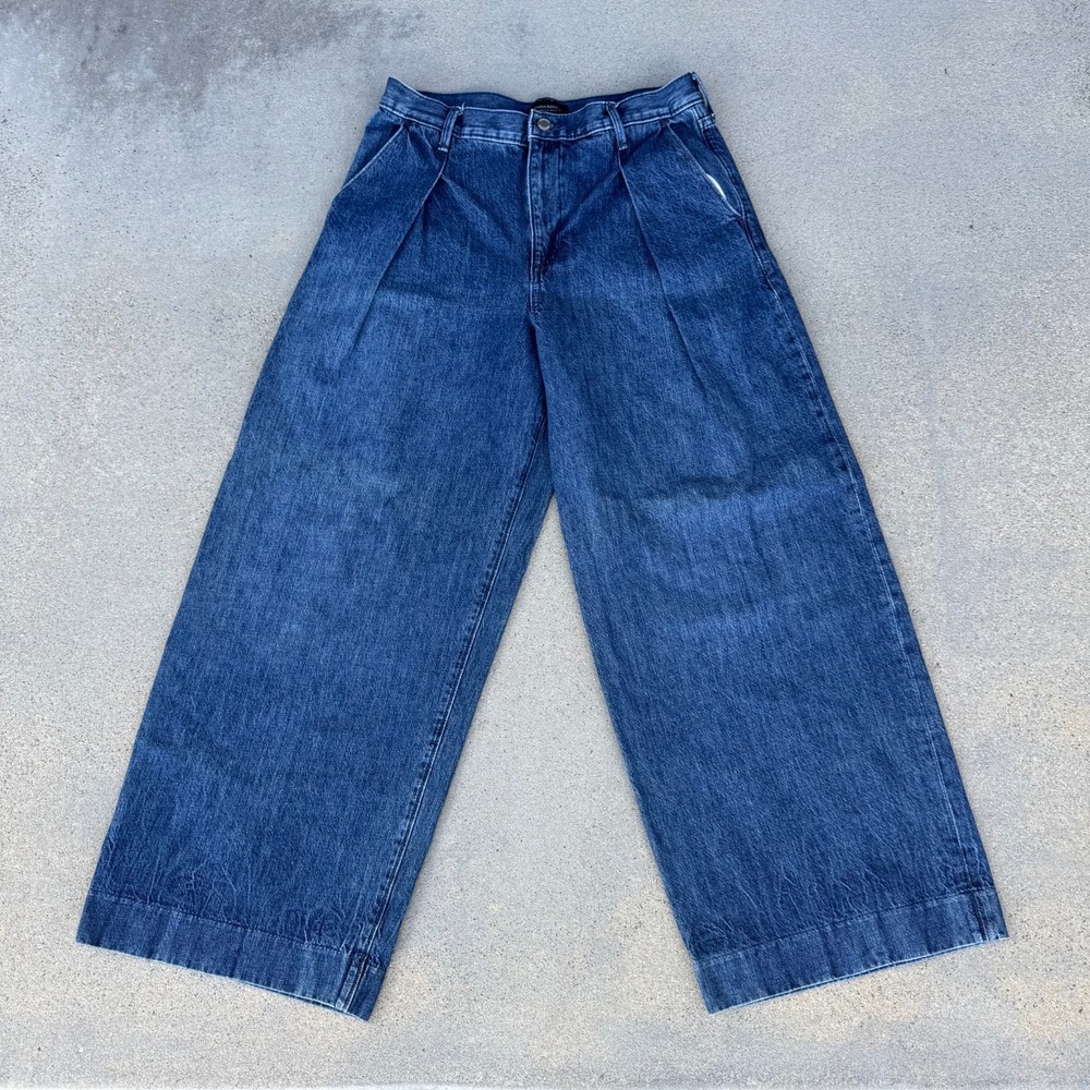 Banana Republic Jeans Womens 30S Blue High Rise Relaxed Wide Leg Denim Boho